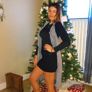 Black Mini with Houndstooth Vest/Coat